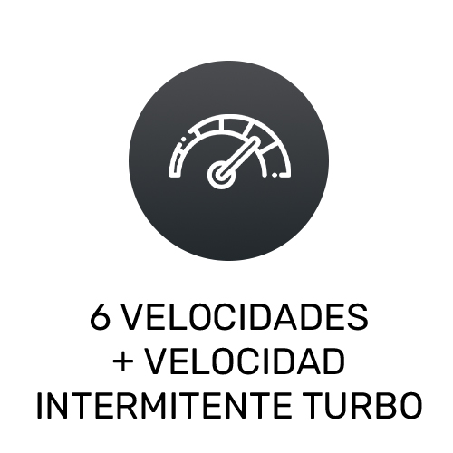 6 velocidades + Velocidad intermitente Turbo