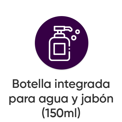 Botella integrada para agua y jabón (150ml)