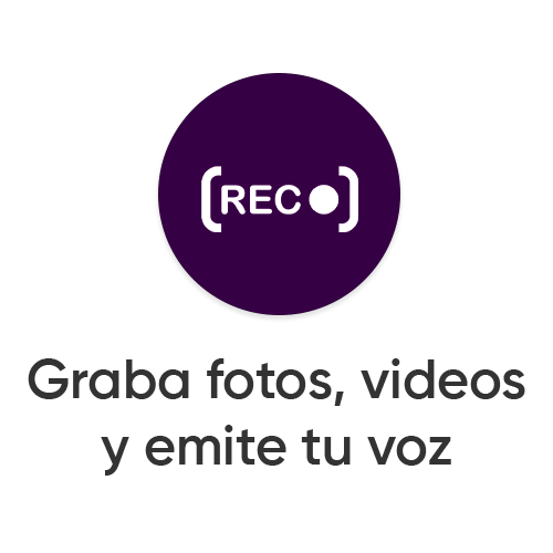 Graba fotos y videos y emite tu voz